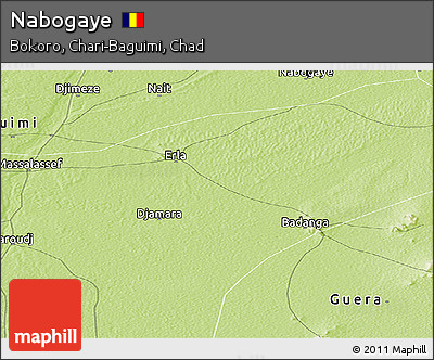 Physical Panoramic Map of Nabogaye