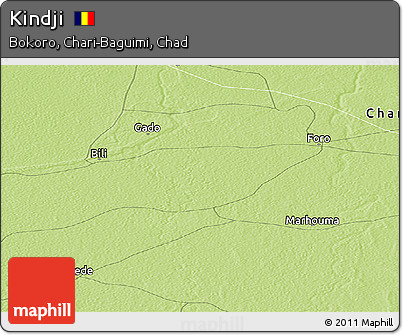Physical Panoramic Map of Kindji