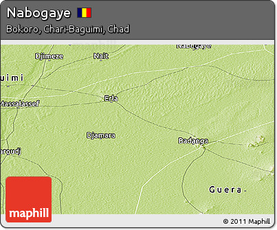 Physical Panoramic Map of Nabogaye