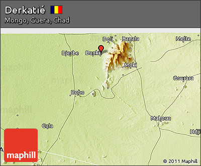 Physical 3D Map of Derkatié