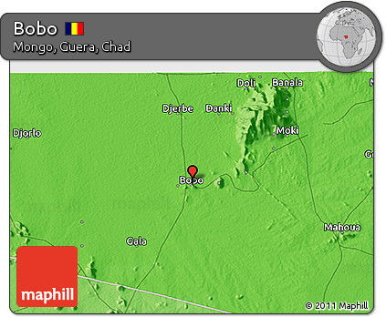Political 3D Map of Bobo