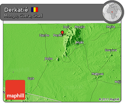 Political 3D Map of Derkatié