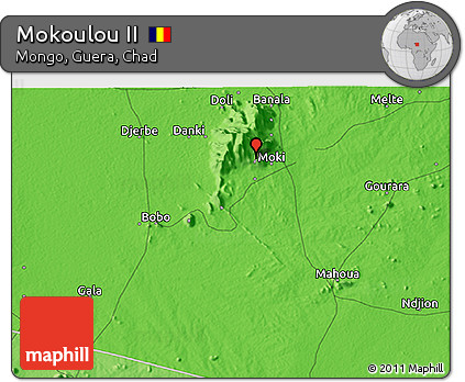 Political 3D Map of Mokoulou II