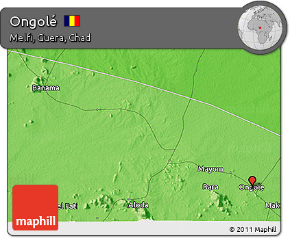 Political 3D Map of Ongolé