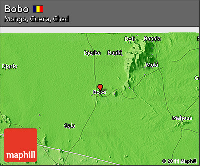 Political 3D Map of Bobo