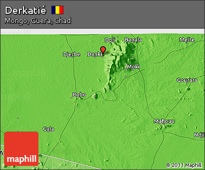 Political 3D Map of Derkatié
