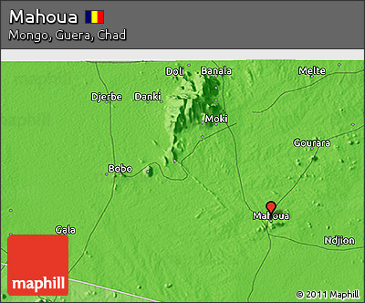 Political 3D Map of Mahoua