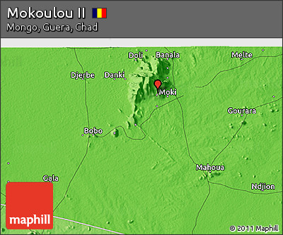 Political 3D Map of Mokoulou II