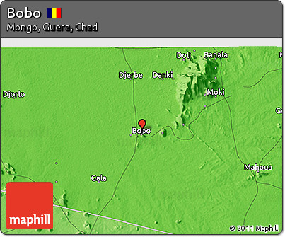 Political 3D Map of Bobo