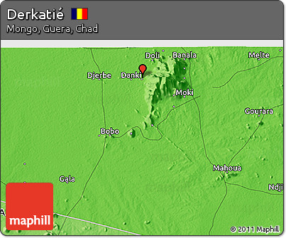 Political 3D Map of Derkatié