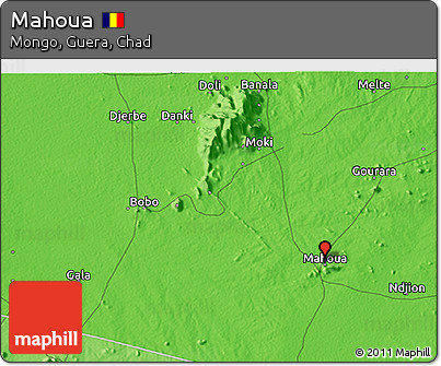 Political 3D Map of Mahoua