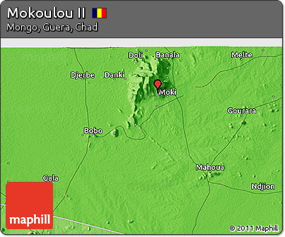 Political 3D Map of Mokoulou II