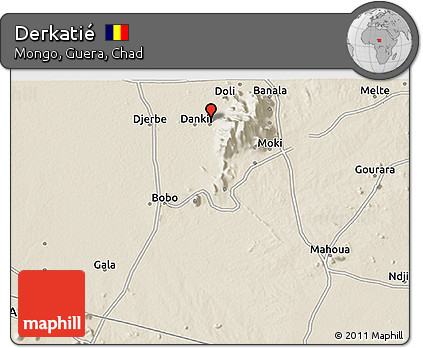Shaded Relief 3D Map of Derkatié