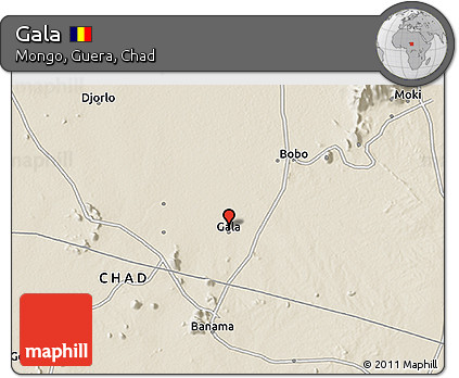 Shaded Relief 3D Map of Gala