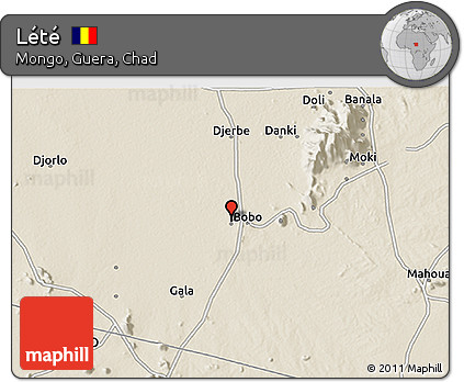 Shaded Relief 3D Map of Lété
