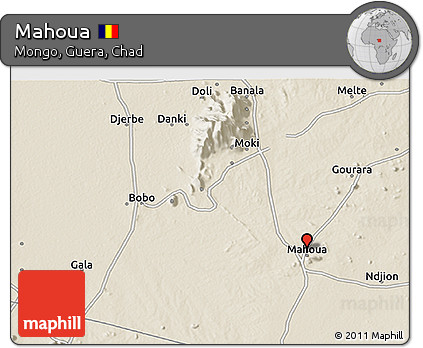 Shaded Relief 3D Map of Mahoua