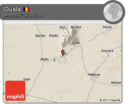 Shaded Relief 3D Map of Ouala