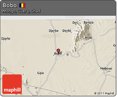 Shaded Relief 3D Map of Bobo