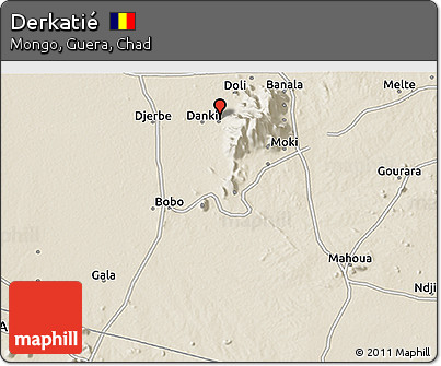 Shaded Relief 3D Map of Derkatié