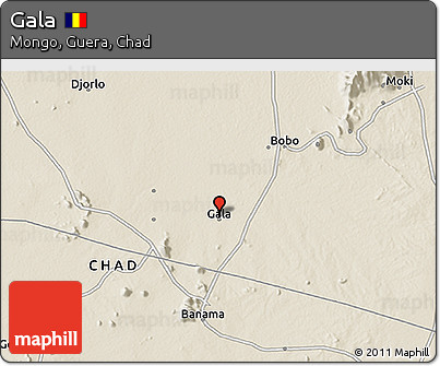 Shaded Relief 3D Map of Gala