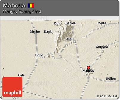 Shaded Relief 3D Map of Mahoua