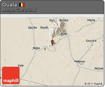Shaded Relief 3D Map of Ouala