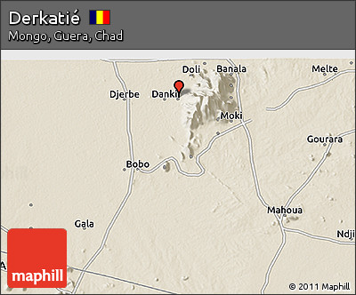 Shaded Relief 3D Map of Derkatié