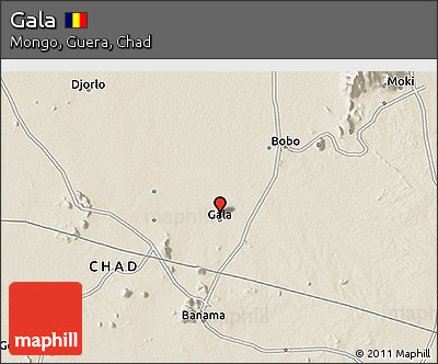 Shaded Relief 3D Map of Gala