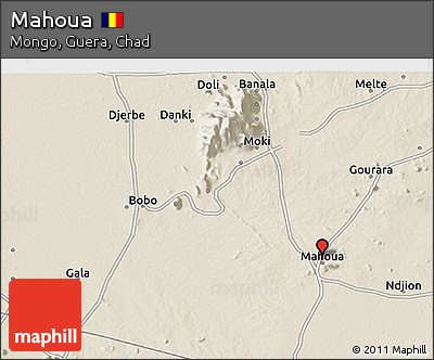 Shaded Relief 3D Map of Mahoua