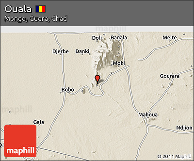 Shaded Relief 3D Map of Ouala