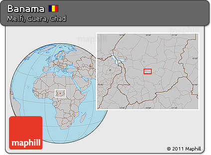 Gray Location Map of Banama