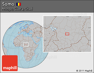 Gray Location Map of Somo, hill shading