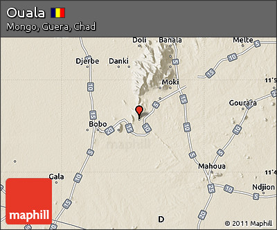 Shaded Relief Map of Ouala