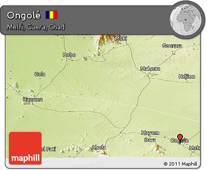 Physical Panoramic Map of Ongolé