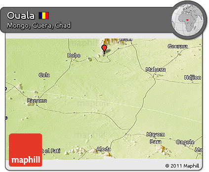 Physical Panoramic Map of Ouala