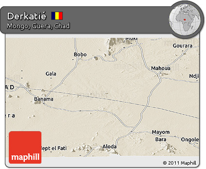 Shaded Relief Panoramic Map of Derkatié
