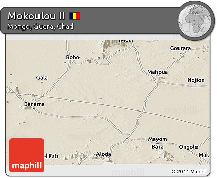 Shaded Relief Panoramic Map of Mokoulou II