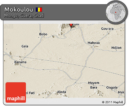 Shaded Relief Panoramic Map of Mokoulou