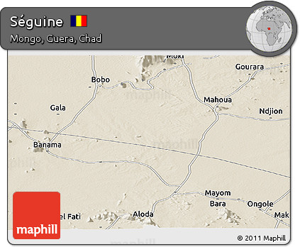 Shaded Relief Panoramic Map of Séguine