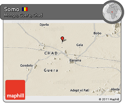 Shaded Relief Panoramic Map of Somo