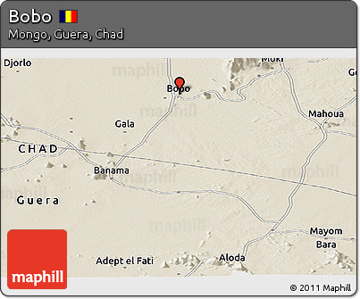 Shaded Relief Panoramic Map of Bobo