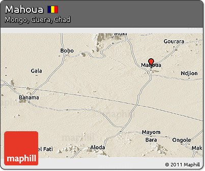 Shaded Relief Panoramic Map of Mahoua