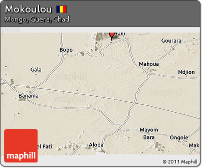 Shaded Relief Panoramic Map of Mokoulou