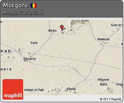 Shaded Relief Panoramic Map of Motgoro