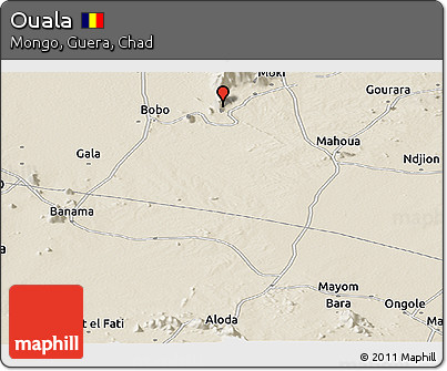 Shaded Relief Panoramic Map of Ouala