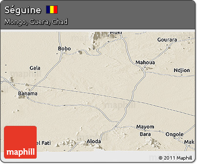 Shaded Relief Panoramic Map of Séguine