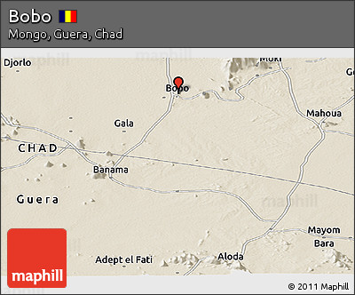 Shaded Relief Panoramic Map of Bobo