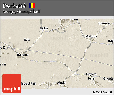 Shaded Relief Panoramic Map of Derkatié