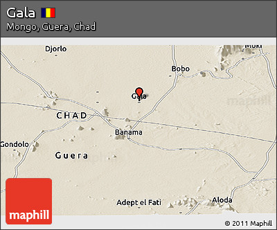 Shaded Relief Panoramic Map of Gala
