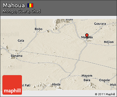 Shaded Relief Panoramic Map of Mahoua